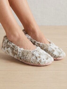 Sonoma Lavender Super Soft Faux Fur Spa Footies, Multi Grey Color, Microwavable